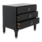 Contemporary 3-Drawer Nightstand with Chic Hardware and Timeless Finish