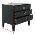 Contemporary 3-Drawer Nightstand with Chic Hardware and Timeless Finish