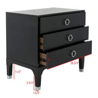 Contemporary 3-Drawer Nightstand with Chic Hardware and Timeless Finish