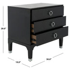 Contemporary 3-Drawer Nightstand with Chic Hardware and Timeless Finish