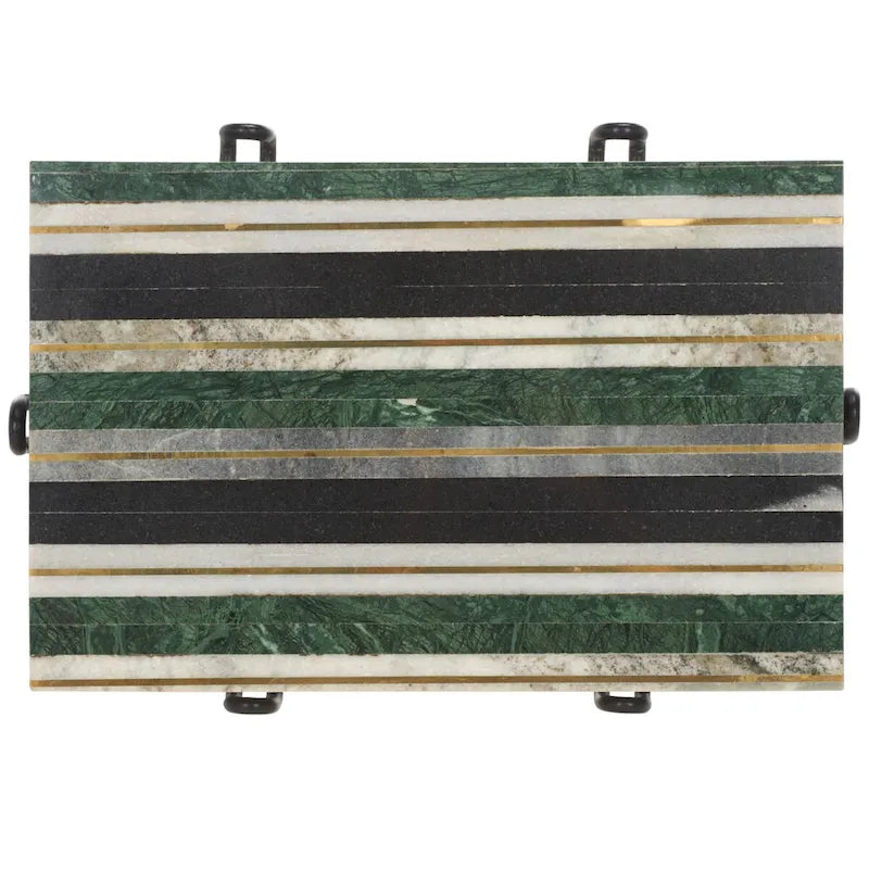 Marble Top Side Table (Fully Assembled) - 19.5 In. W x 13.5 In. D x 20.5 In. H - 20Wx14Dx21H