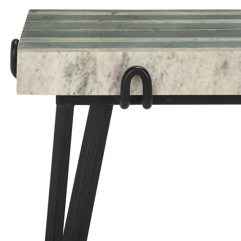 Marble Top Side Table (Fully Assembled) - 19.5 In. W x 13.5 In. D x 20.5 In. H - 20Wx14Dx21H
