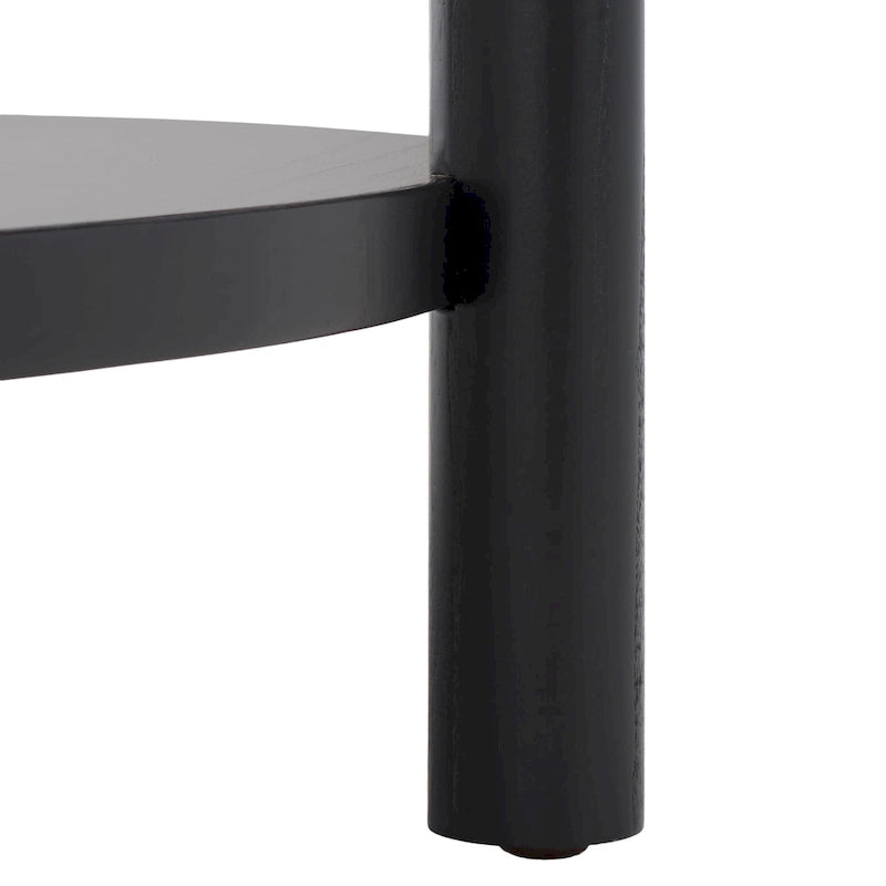 Round Two-Tier Coffee Table with Marble Top & Wooden Base, Modern Floating Design for Living Room