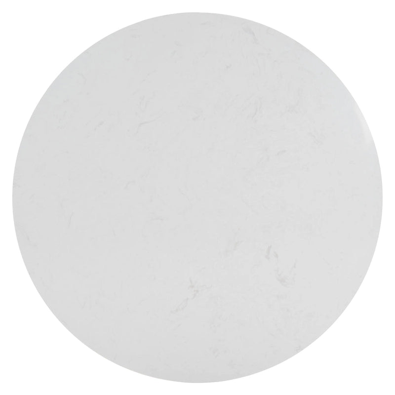 Round Two-Tier Coffee Table with Marble Top & Wooden Base, Modern Floating Design for Living Room