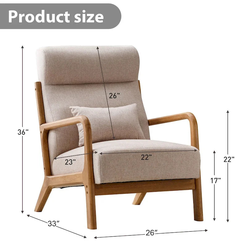 Linen uphoLstered Casual Chair