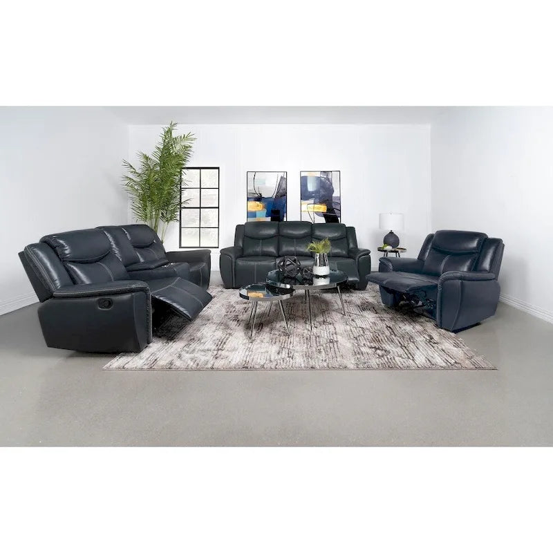 Tiltable two-seater sofa, modern minimalist living room recliner.