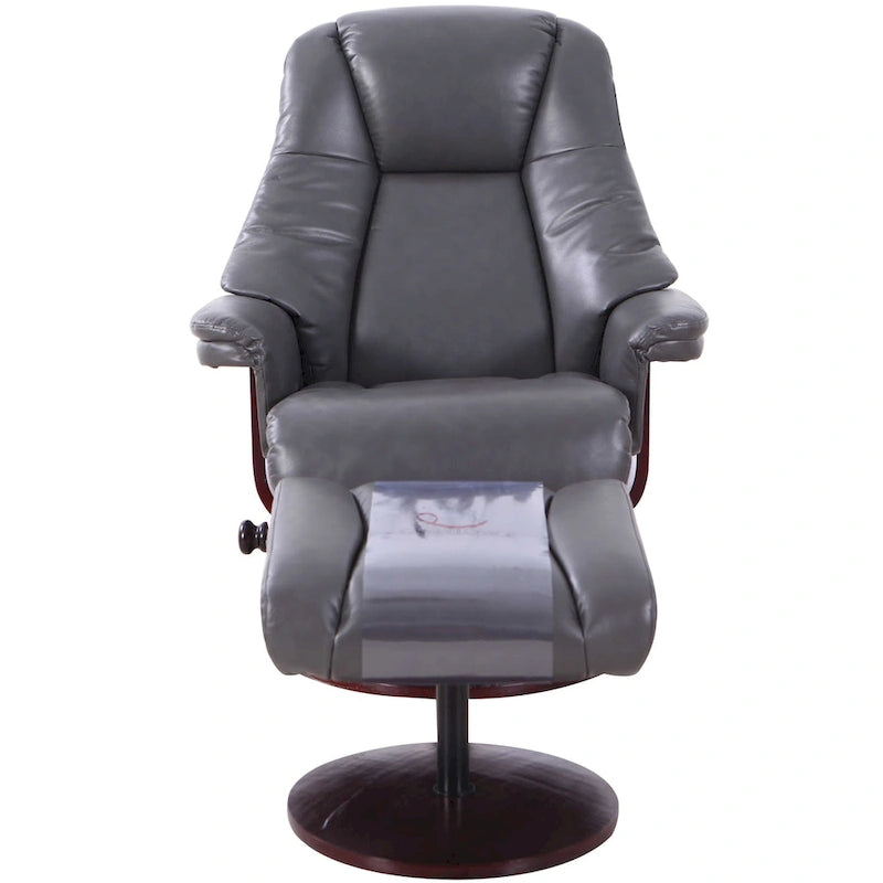 Swivel Recliner Chair with Ottoman & Memory Foam, 360° Rotation & Adjustable Recline, 280 lbs Capacity