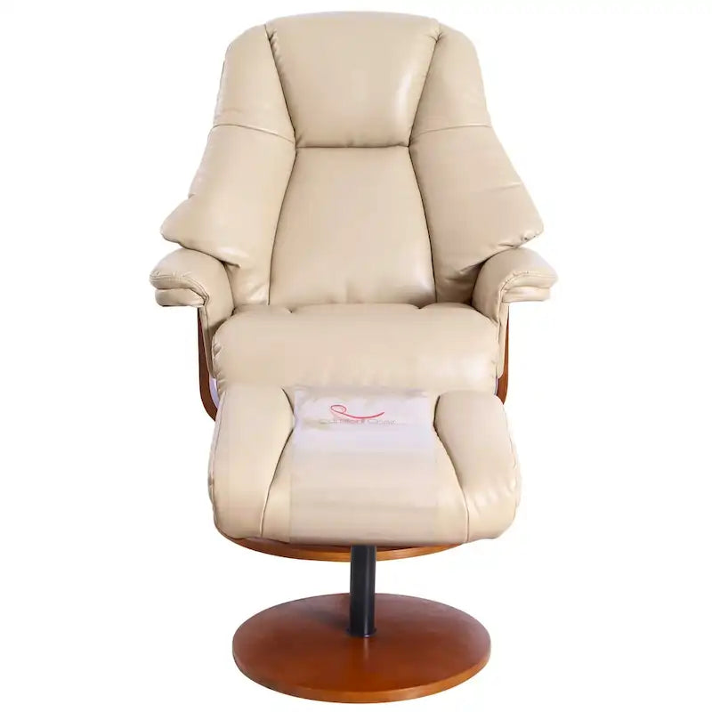 Swivel Recliner Chair with Ottoman & Memory Foam, 360° Rotation & Adjustable Recline, 280 lbs Capacity