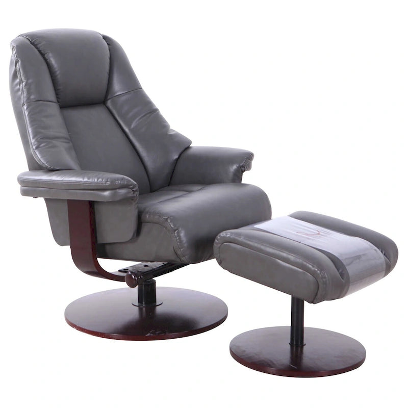 Swivel Recliner Chair with Ottoman & Memory Foam, 360° Rotation & Adjustable Recline, 280 lbs Capacity