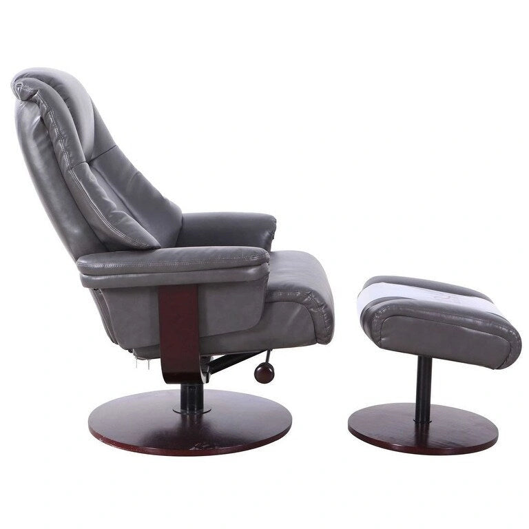 Swivel Recliner Chair with Ottoman & Memory Foam, 360° Rotation & Adjustable Recline, 280 lbs Capacity