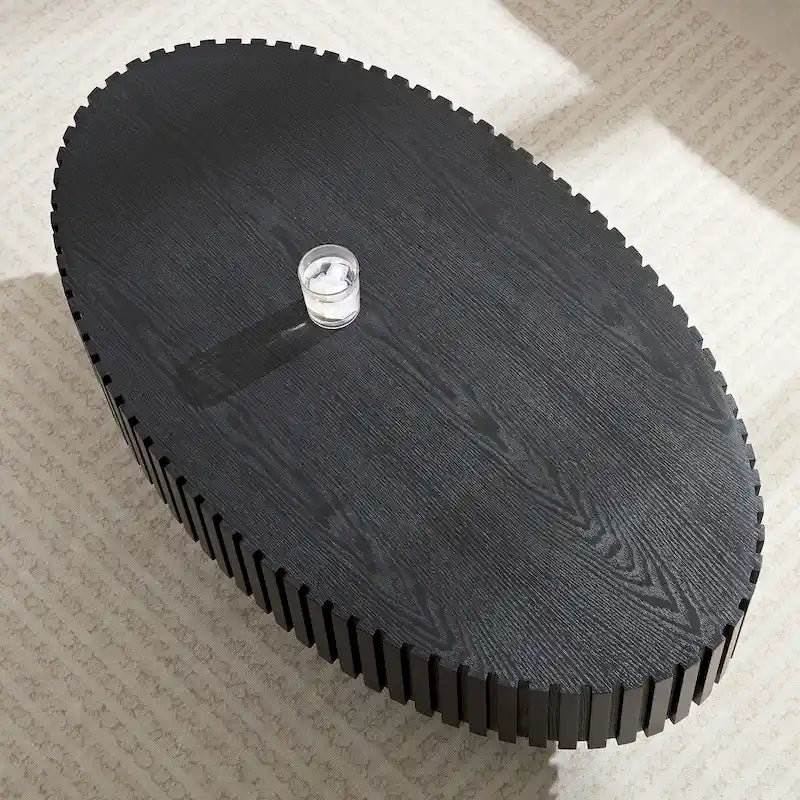 Compact 43.31" Coffee Table with Sturdy MDF Pedestal Base, Modern Design for Living Room & Bedroom