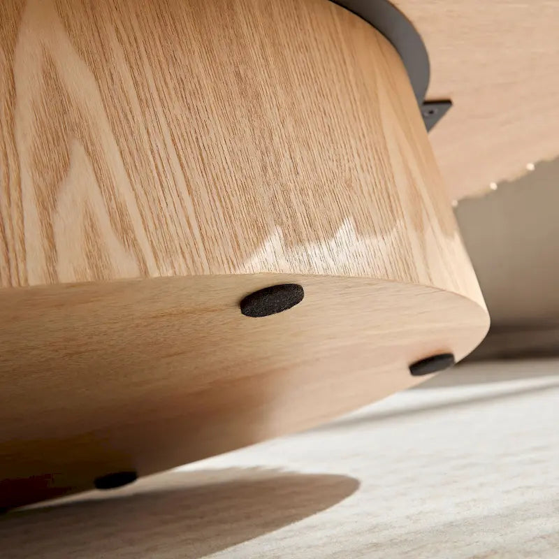 Compact 43.31" Coffee Table with Sturdy MDF Pedestal Base, Modern Design for Living Room & Bedroom