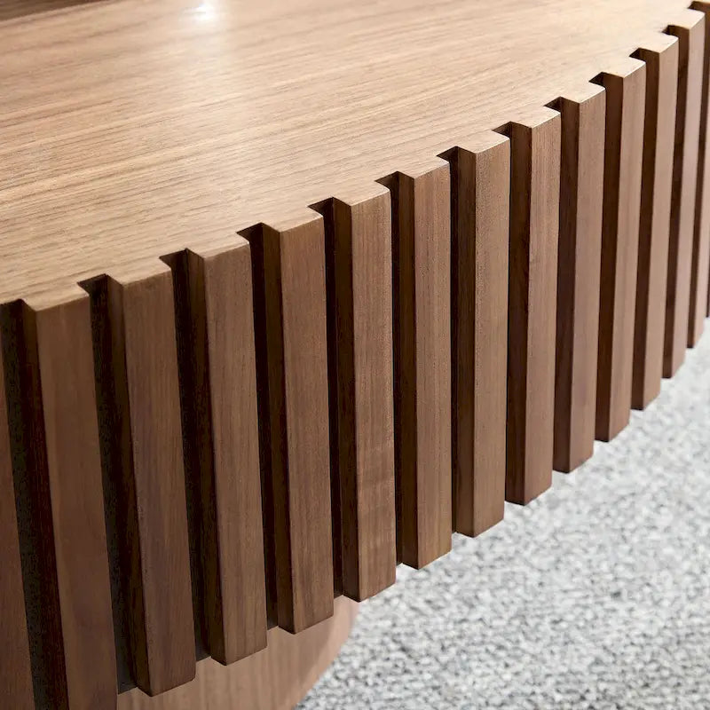 Compact 43.31" Coffee Table with Sturdy MDF Pedestal Base, Modern Design for Living Room & Bedroom