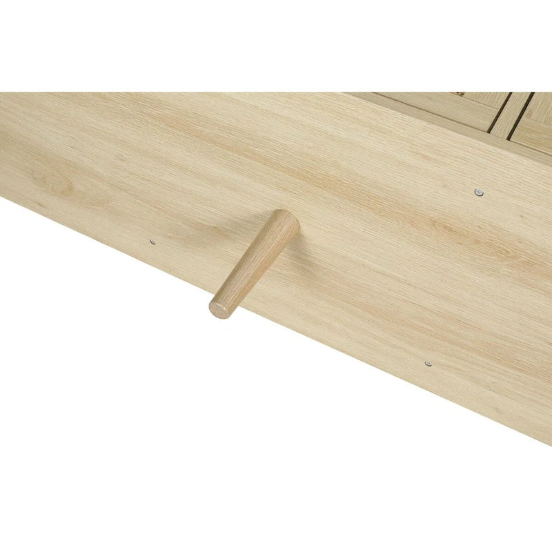 Modern Rattan TV Stand with Solid Wood Feet