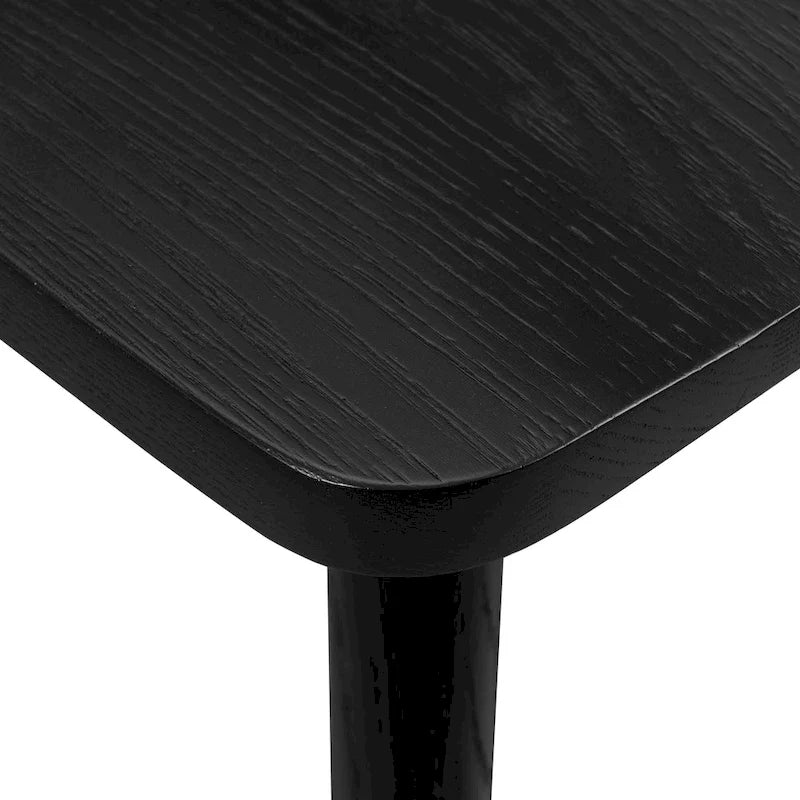 Classic Black Dining Chair, Solid Oak Frame with Windsor Back & Tapered Legs, 19"W Seat