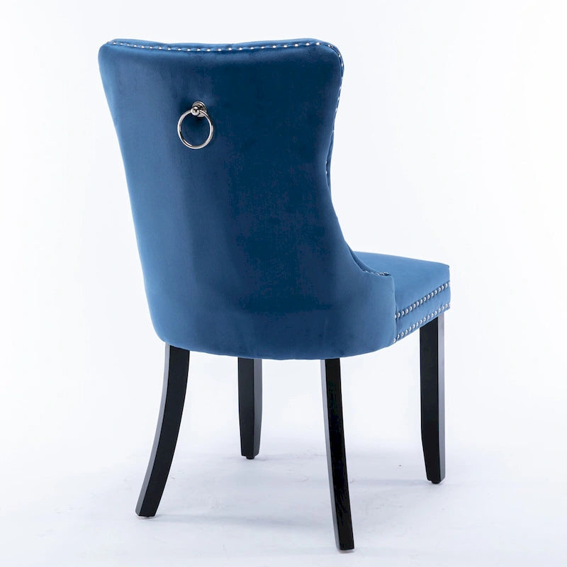 Mid-Century Modern Dining Chairs with Linen Upholstery & Solid Wood Frame, High Backrest, 300lb Capacity & Adjustable Legs