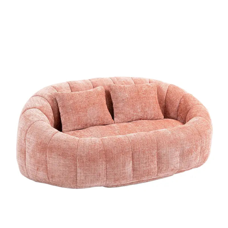 2-in-1 Memory Foam Bean Bag Sofa Bed, Giant Two-Seater Chenille Fabric, Ultra Soft & Washable