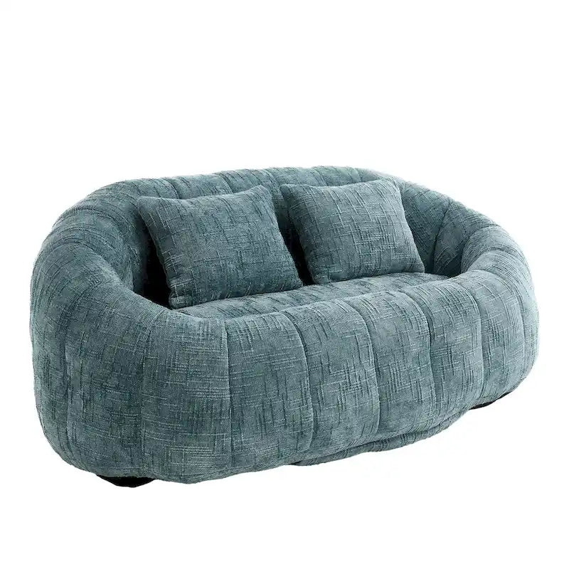 2-in-1 Memory Foam Bean Bag Sofa Bed, Giant Two-Seater Chenille Fabric, Ultra Soft & Washable