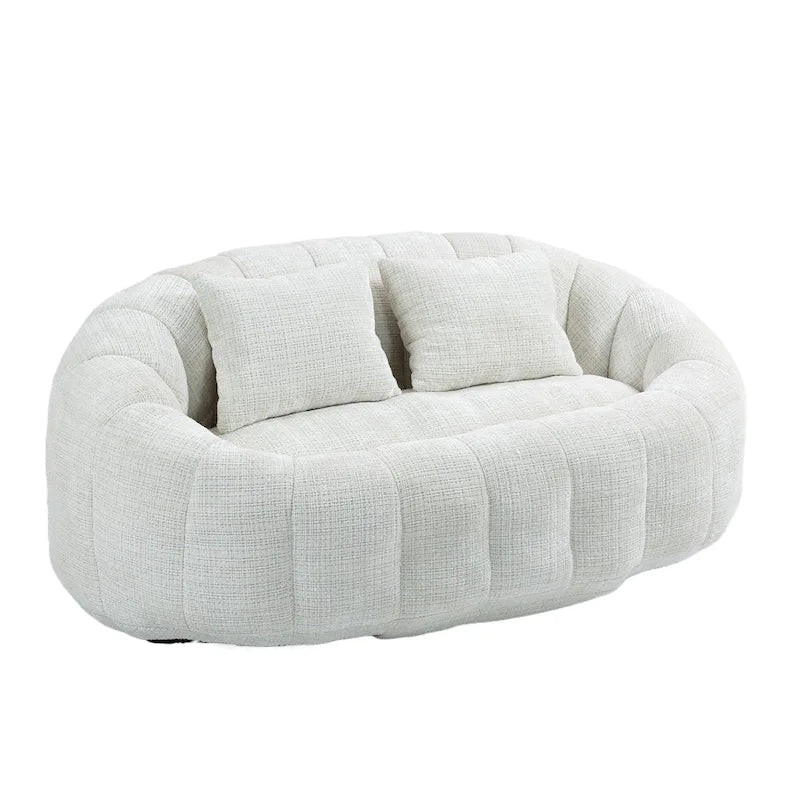 2-in-1 Memory Foam Bean Bag Sofa Bed, Giant Two-Seater Chenille Fabric, Ultra Soft & Washable