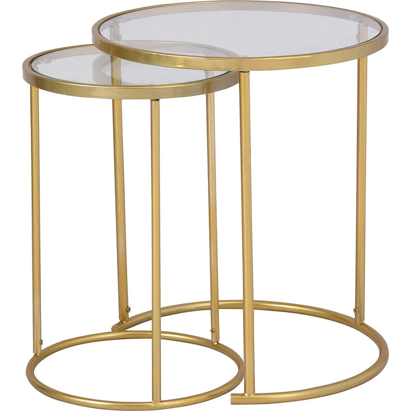 This set of two gold nesting side tables will add sophistication and charm to your room.