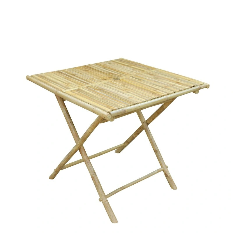 Eco-Friendly Bamboo Folding Dining Table, Indoor/Outdoor Use, Compact Foldable Design for Small Spaces
