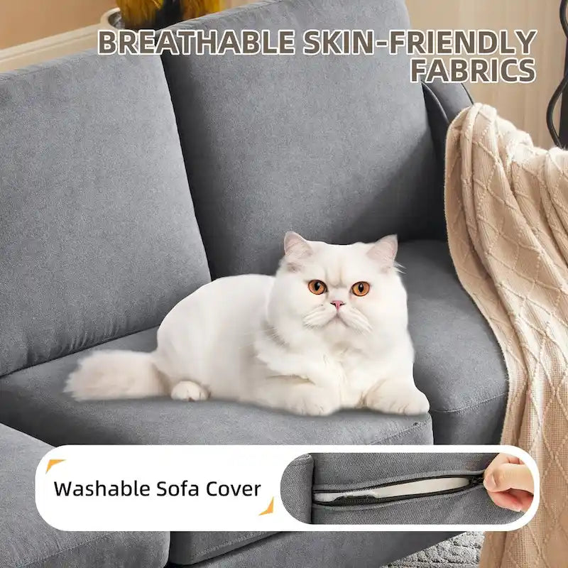 Modern 3-Seater Sofa with 115° Recline, Removable Washable Covers & 700 lb Weight Capacity