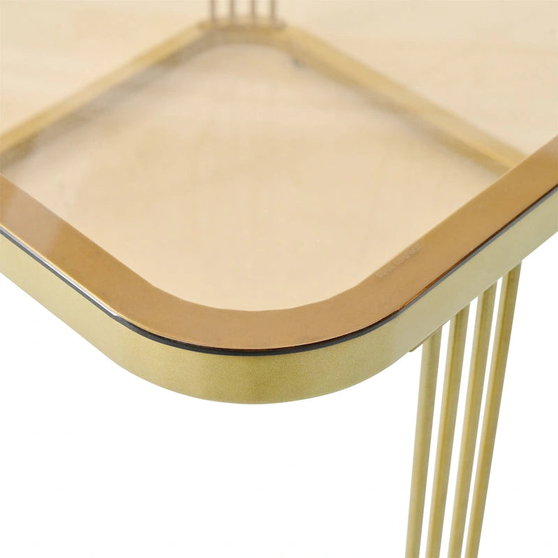 A stackable side table set with wheels and drawers, featuring a modern, minimalist luxury design.