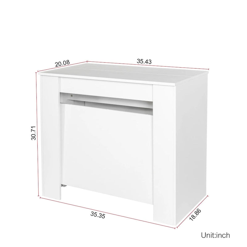 Modular Extendable Console Table, Expands from 20" to 118" with 5 Panels, Modern Space-Saving Design