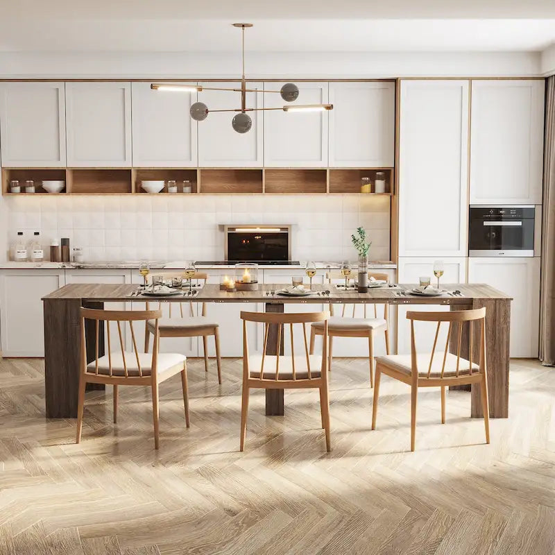 Modular Extendable Console Table, Expands from 20" to 118" with 5 Panels, Modern Space-Saving Design