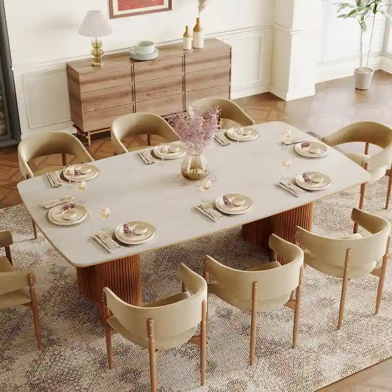 Double-layered dining table