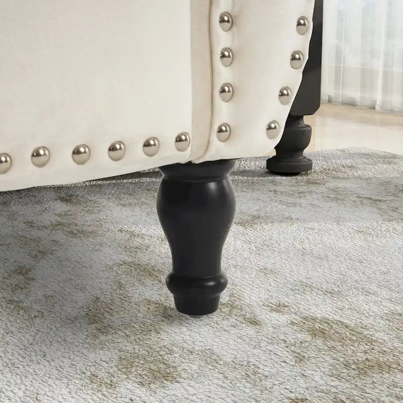 Velvet Storage Ottoman Bench with Nailhead Trim, 250 lb Capacity, 51.3" Long, Multifunctional Footstool & Seat