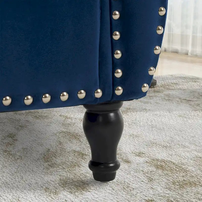 Velvet Storage Ottoman Bench with Nailhead Trim, 250 lb Capacity, 51.3" Long, Multifunctional Footstool & Seat