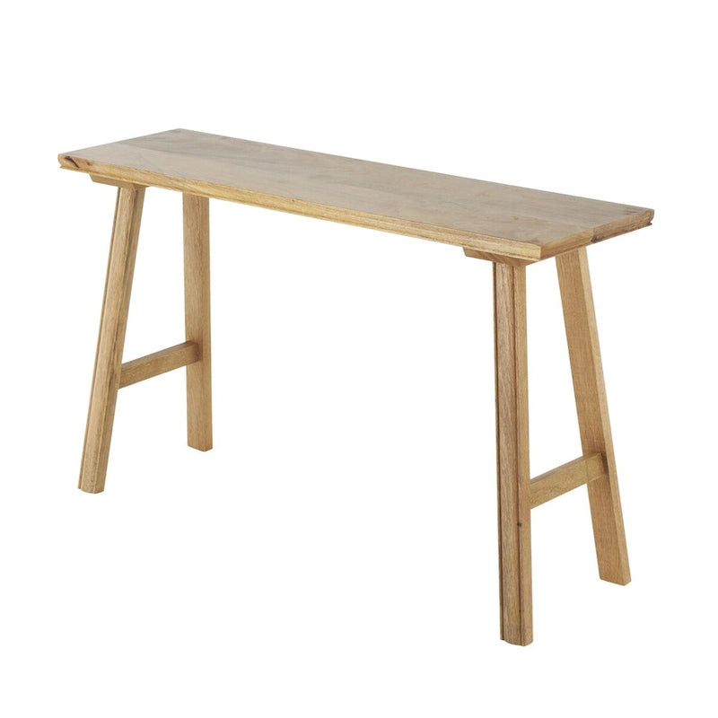 Handmade Solid Mango Wood Entryway Bench, Farmhouse Rustic Style, Fully Assembled, 250lb Capacity