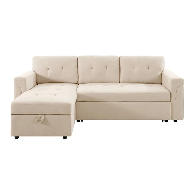 Reversible L-Shape Sleeper Sectional Sofa with Storage, Modern Convertible Sofa Bed for Living Room