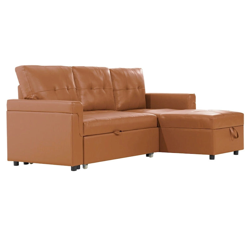 Reversible L-Shape Sleeper Sectional Sofa with Storage, Modern Convertible Sofa Bed for Living Room