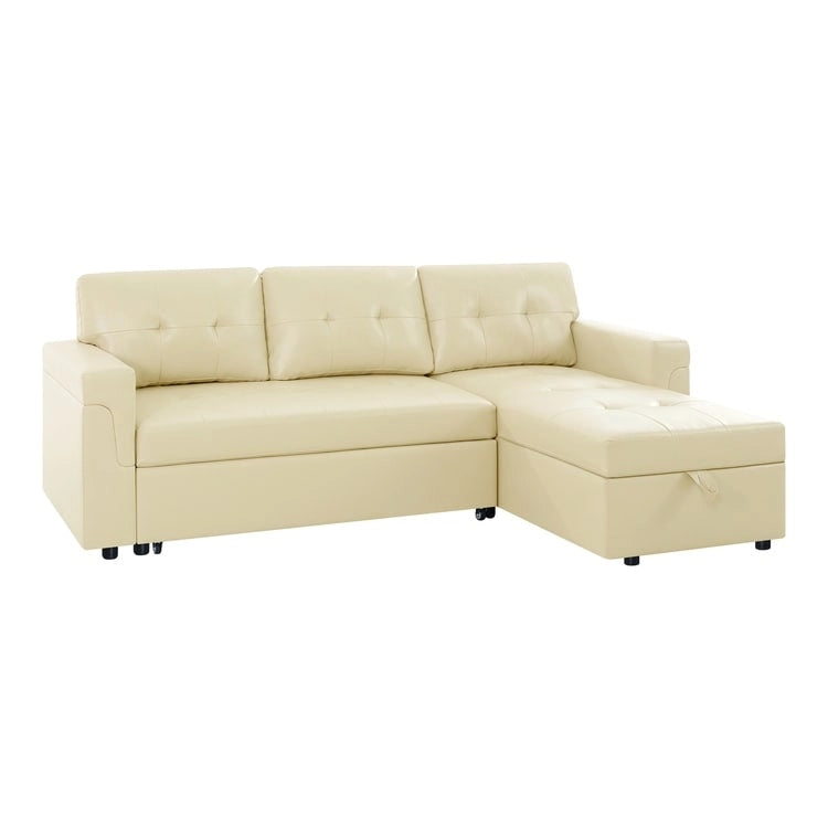 Reversible L-Shape Sleeper Sectional Sofa with Storage, Modern Convertible Sofa Bed for Living Room