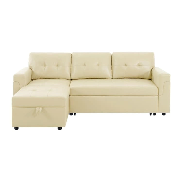 Reversible L-Shape Sleeper Sectional Sofa with Storage, Modern Convertible Sofa Bed for Living Room