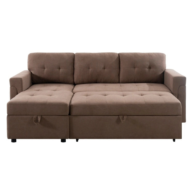 Reversible L-Shape Sleeper Sectional Sofa with Storage, Modern Convertible Sofa Bed for Living Room