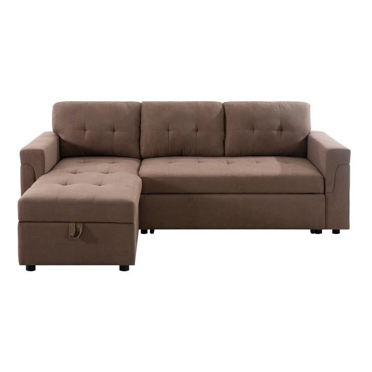 Reversible L-Shape Sleeper Sectional Sofa with Storage, Modern Convertible Sofa Bed for Living Room