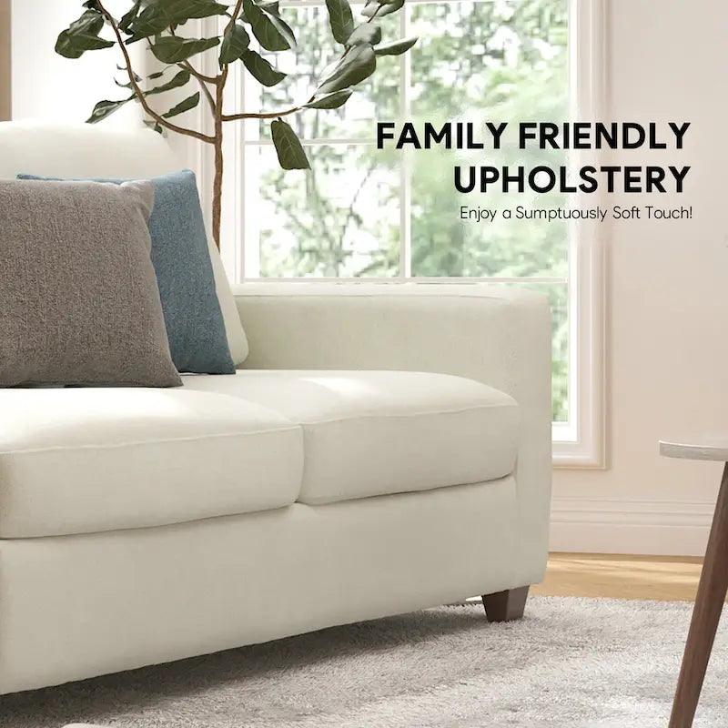 86.6" Wide 3-Seater Chenille Sofa, Supports 900 lbs, Removable Covers, 350GSM Fabric, Includes Pillows